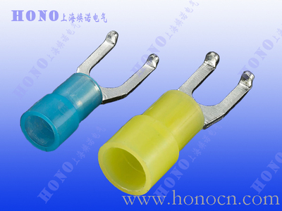 双压接尼龙预绝缘凸缘叉形端子